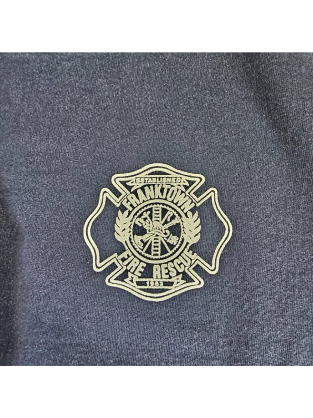 Vintage Lee Ultraweight Sweatshirt XL Blue Franktown Fire Rescue Firefighter - Picture 5 of 11